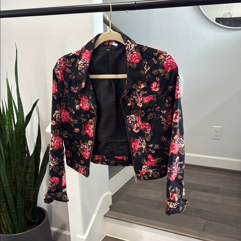 Floral Black Jacket for Women